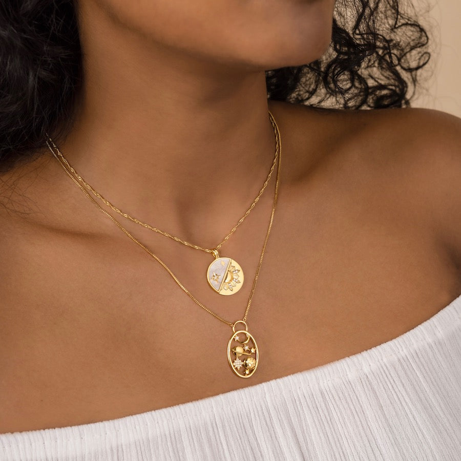 Gold circle clearance choker necklace