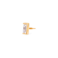 Baguette 14K Solid Gold Front Earring Stud | Wanderlust + Co