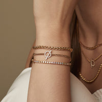 Curb Chain Pave Toggle 14K Gold Vermeil Bracelet | Wanderlust + Co