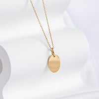 Engravable Oval Gold Necklace | Wanderlust + Co