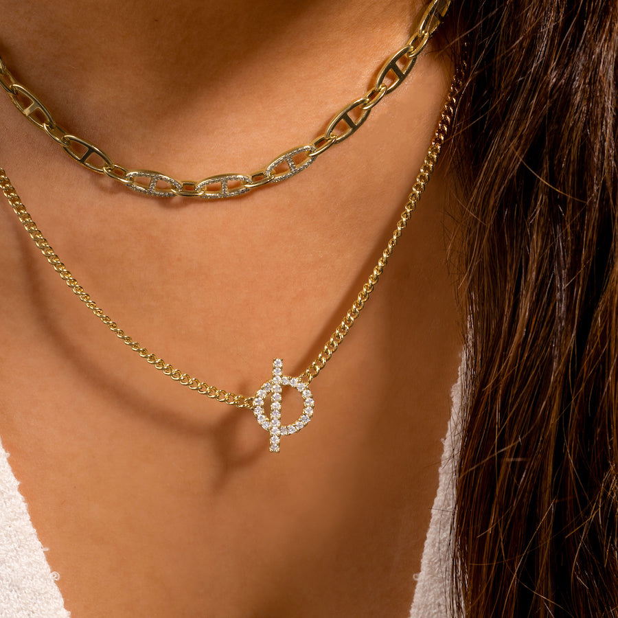 14k Gold Filled CZ store Diamonds & Fan Double Layer Dainty Body Chain