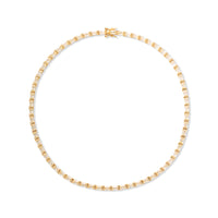 Pave 18K Gold Vermeil Canary Baguette Tennis Necklace | Wanderlust + Co