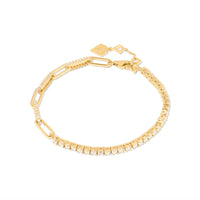 Pave Link Chain 14K Gold Vermeil Tennis Bracelet