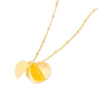 A Slice of Zen Orange Gold Necklace | Wanderlust + Co