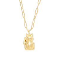 Lucky Cat Gold Necklace | Wanderlust + Co