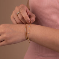 Multi Color Brilliant Bezel 14k Gold Vermeil Bracelet | Wanderlust + Co