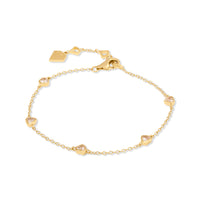Multi Heart Bezel 14K Gold Vermeil Bracelet | Wanderlust + Co