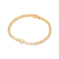 Pave 18K Gold Vermeil Heart Canary Tennis Bracelet | Wanderlust + Co