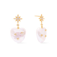Pearl Heart Baroque 14K Gold Vermeil Earrings | Wanderlust + Co