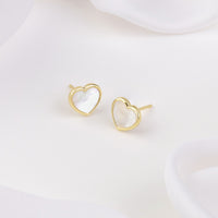 Heart Pearl & Gold Stud Earrings | Wanderlust + Co