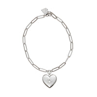 Heart Silver Locket Bracelet | Wanderlust + Co 