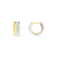Duo Tone Gold 7mm Baby Huggie Earrings | Wanderlust + Co