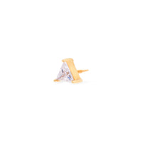 Triangle Diamante 14K Solid Gold Front Earring Stud | Wanderlust + Co