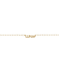 18K Gold Vermeil Nameplate Necklace With Chain Link | Wanderlust + Co