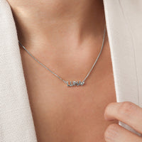 Sterling Silver Nameplate Necklace With Classic Box Chain | Wanderlust + Co