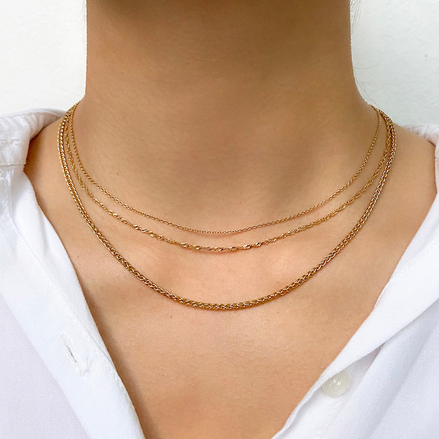 14K Gold Vermeil Twist Chain Necklace