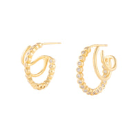 Triple Pave Gold 13mm Hoop Earrings | Wanderlust + Co
