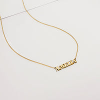 18K Gold Vermeil Nameplate Necklace With Curb Chain | Wanderlust + Co