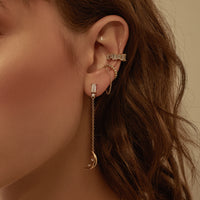 Crescent Baguette Gold Drop Earrings | Wanderlust + Co