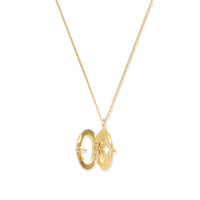 Aura Amethyst Gold Locket Necklace
