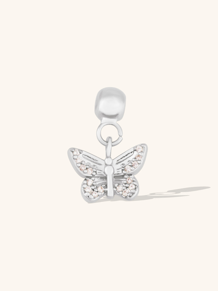 Butterfly Silver Drop Charm | Wanderlust + Co