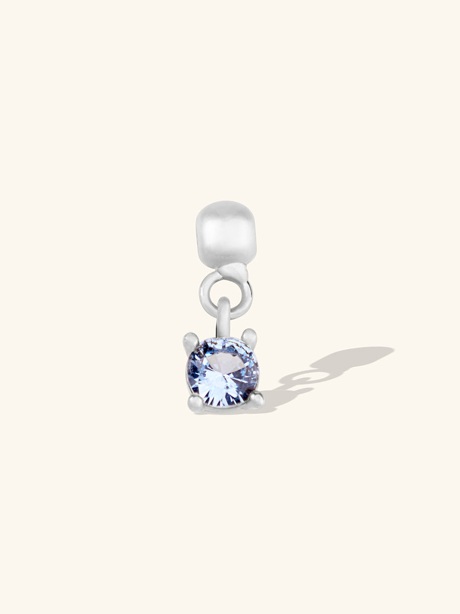 Diamante Silver Drop Charm