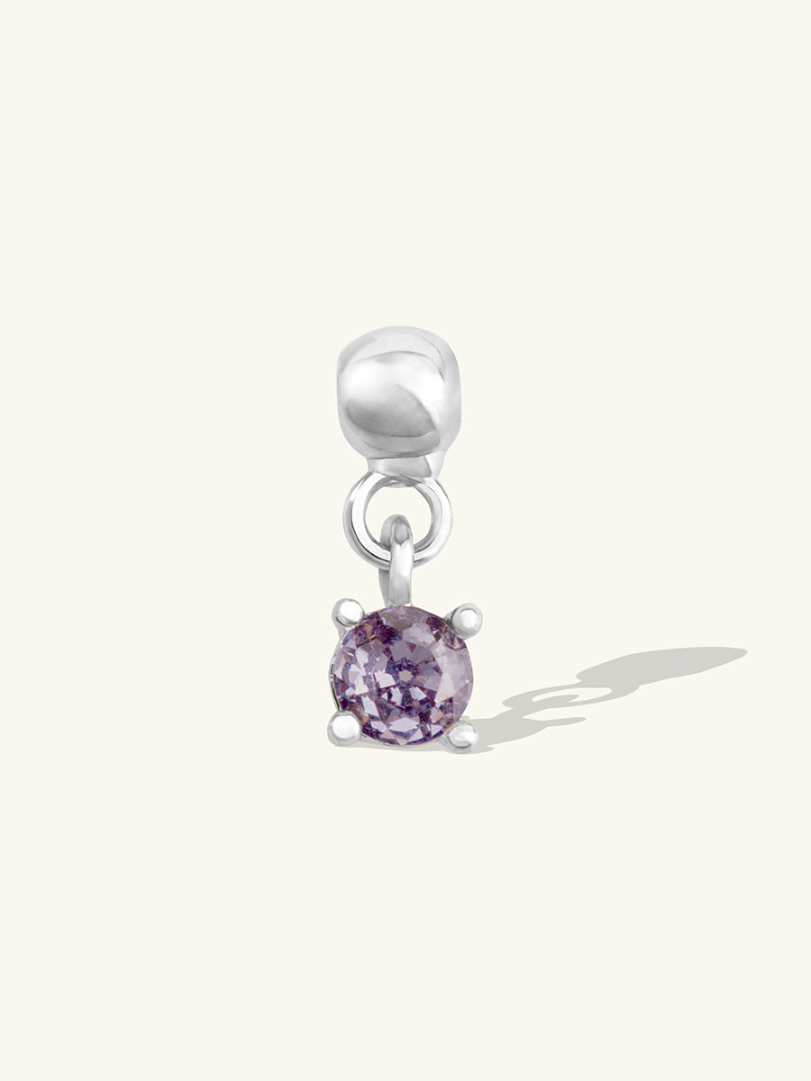 Diamante Silver Drop Charm