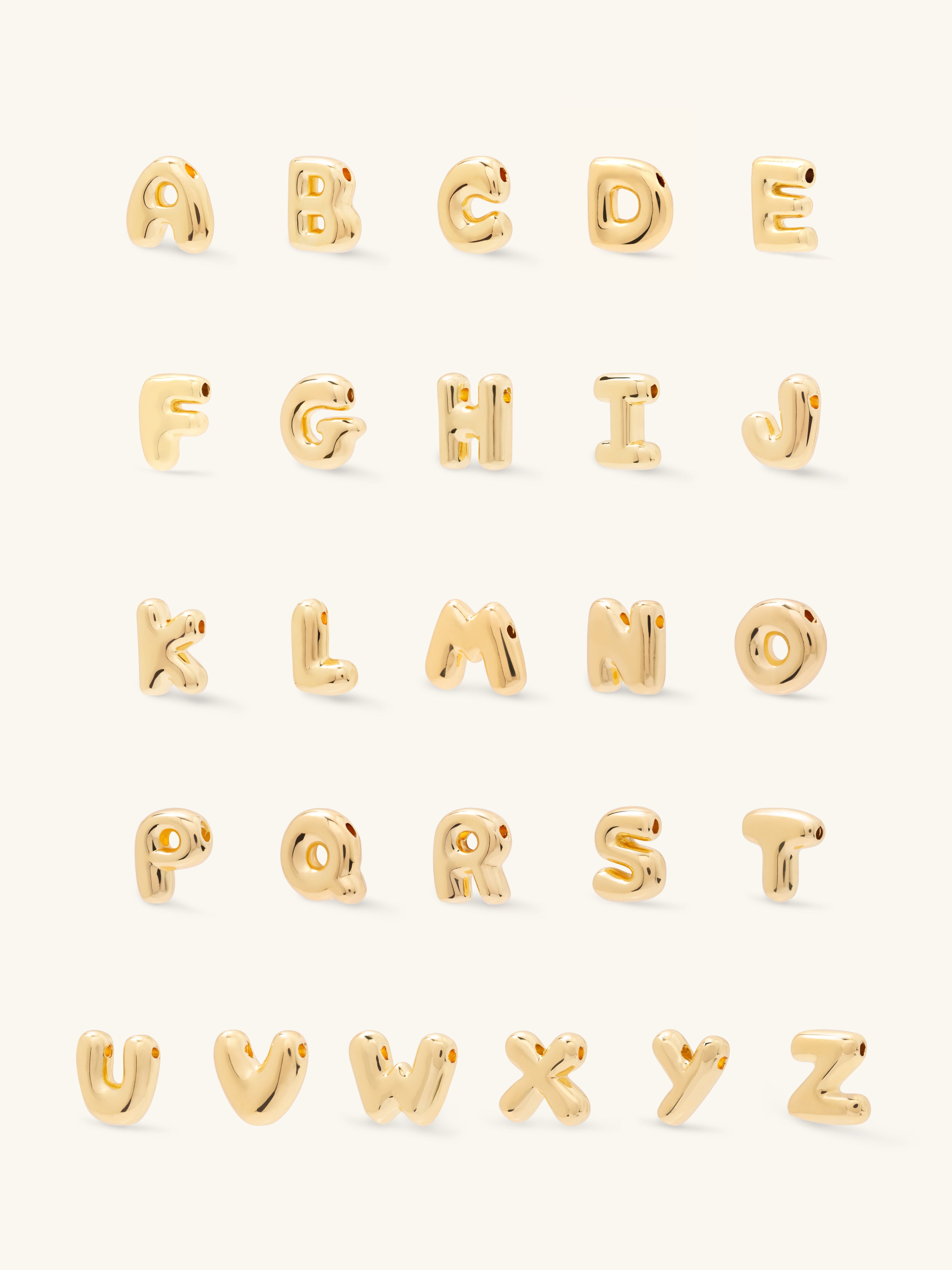 Petite Alphabet Bubble Gold Charm | Wanderlust + Co
