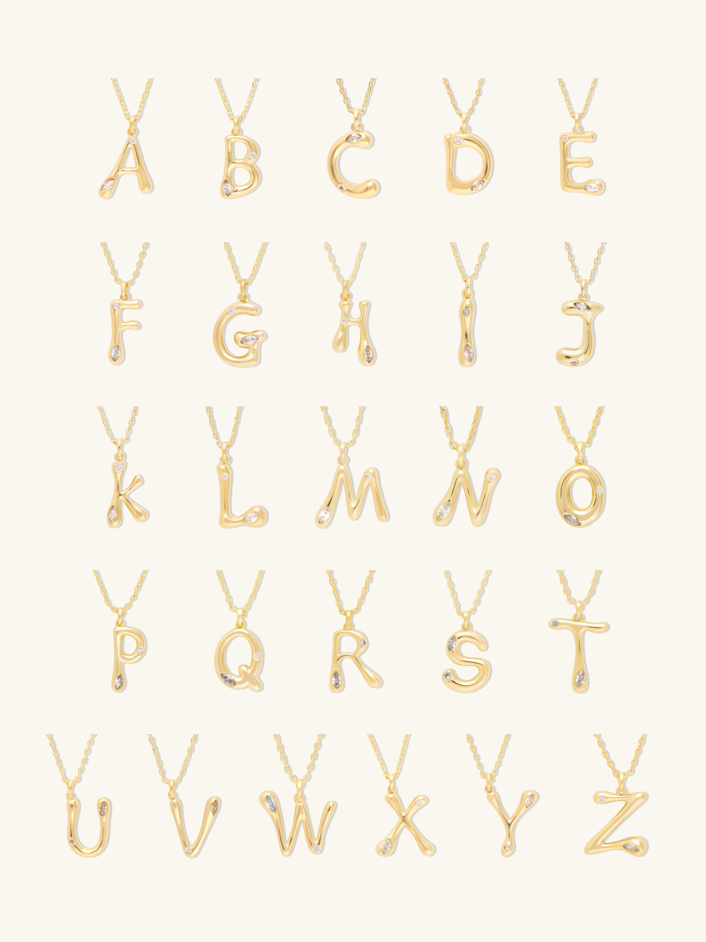 Alphabet Bubble Gold Necklace | Wanderlust + Co