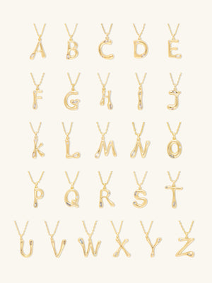 Alphabet Bubble Gold Necklace | Wanderlust + Co