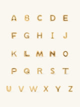Alphabet Bubble Gold Stud Earrings