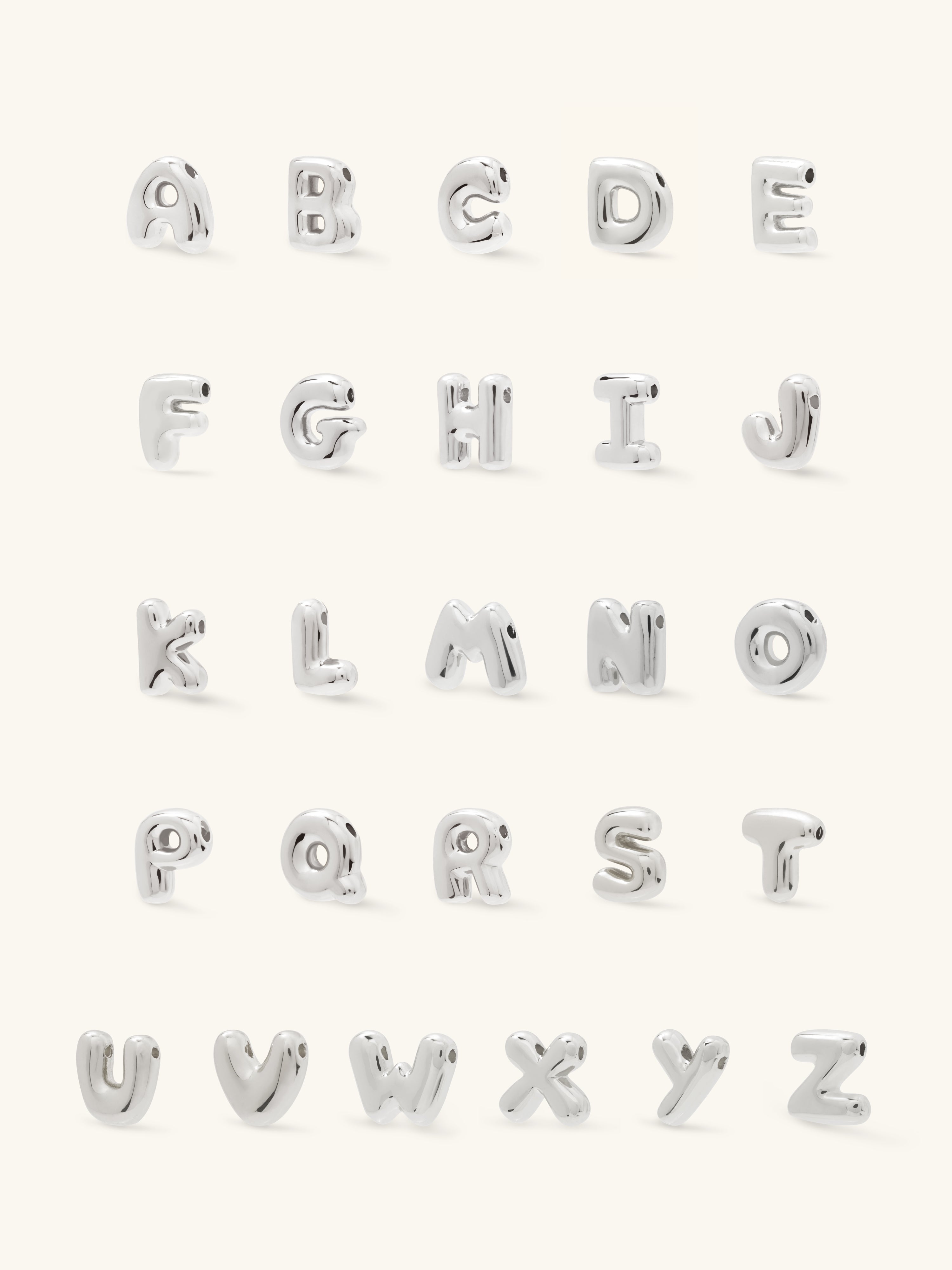 Petite Alphabet Bubble Silver Charm | Wanderlust + Co