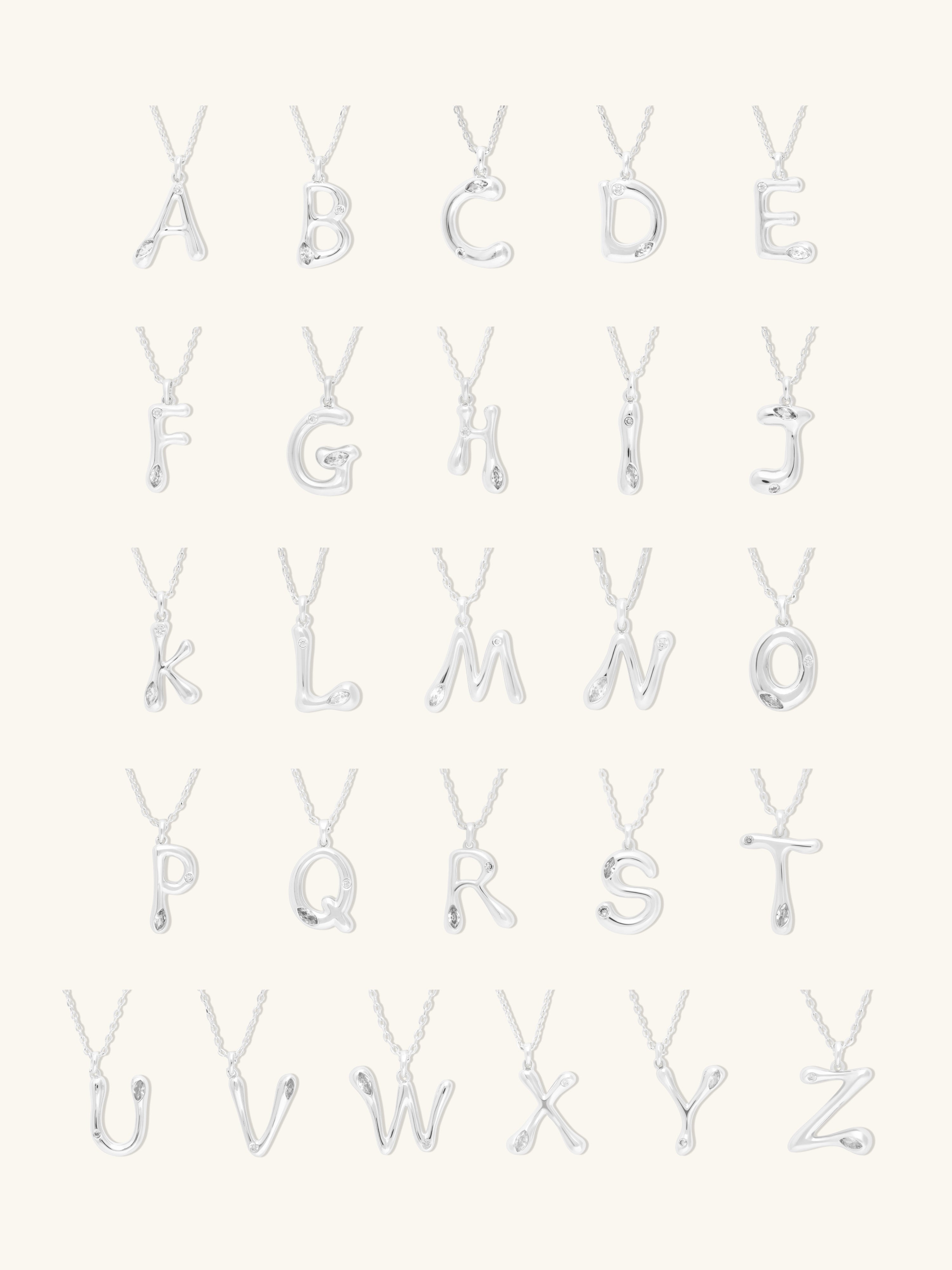 Alphabet Bubble Silver Necklace | Wanderlust + Co