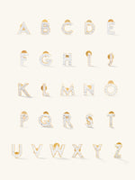 Alphabet Pave Gold Flat Back Earring