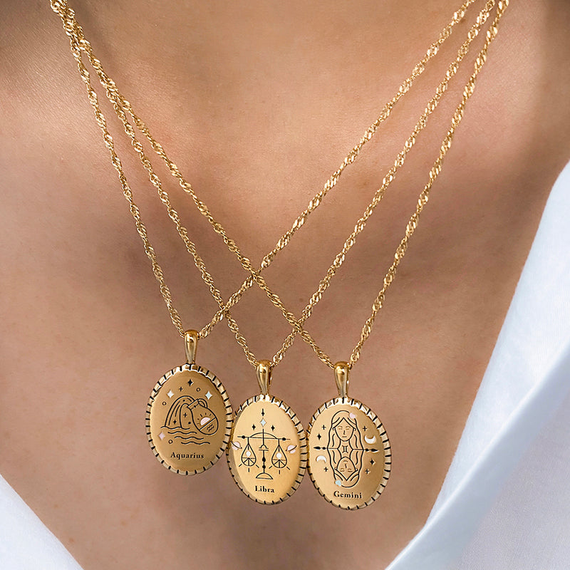 Solid Gold Zodiac Pendants – Talon jewelry