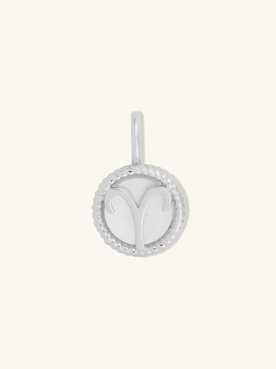 Aries Zodiac Mother of Pearl 925 Sterling Silver Pendant | Wanderlust + Co