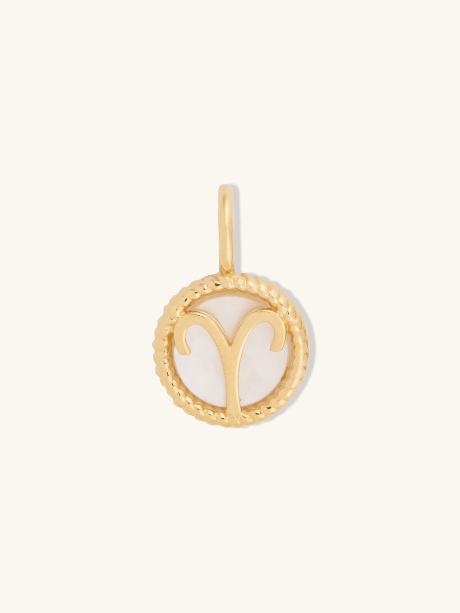 Aries Zodiac Mother of Pearl 14K Gold Vermeil Pendant | Wanderlust + Co