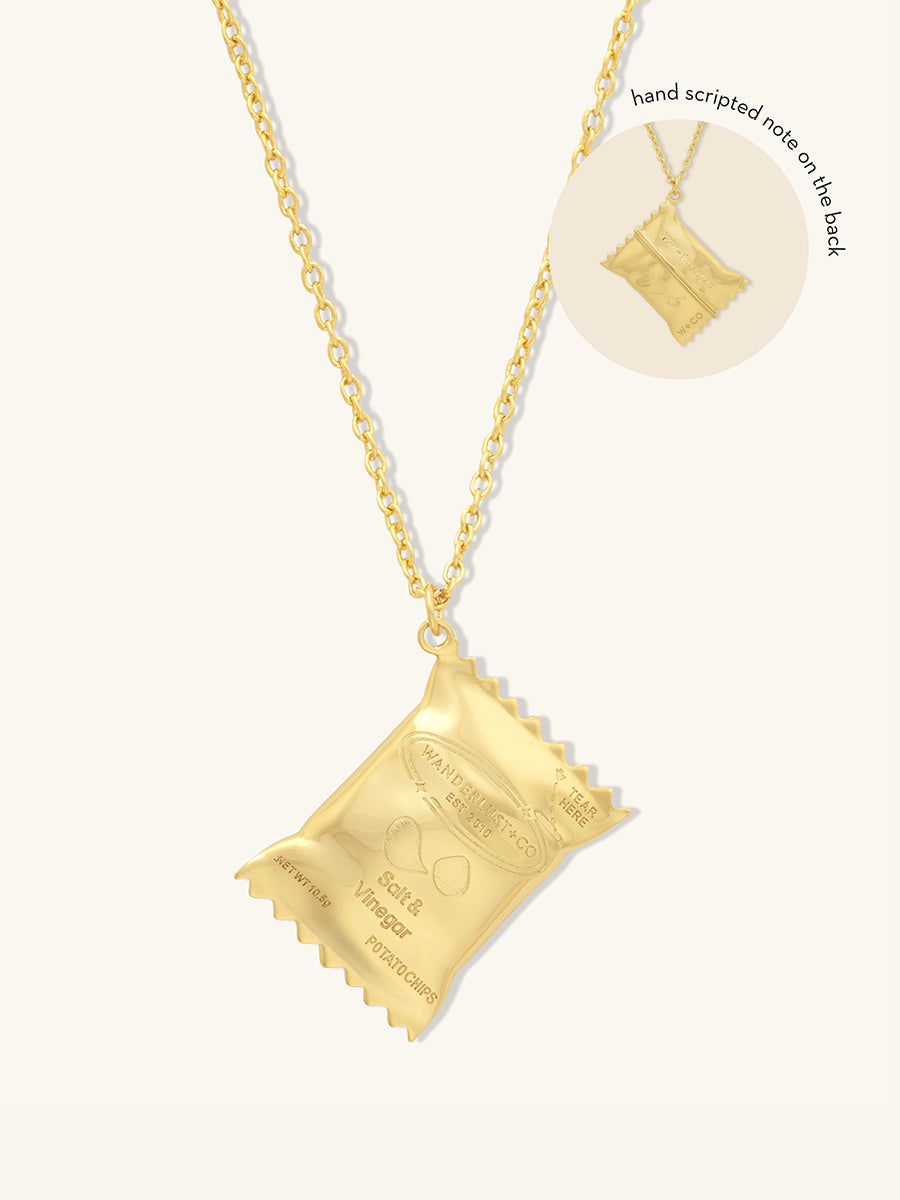 Bag of Chips Gold Necklace