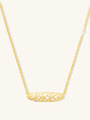 Baguette Pave Gold Necklace