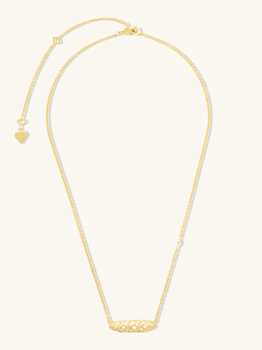 Baguette Pave Gold Necklace | Wanderlust + Co