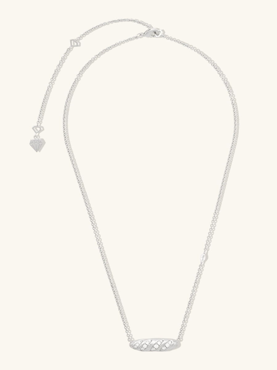 Baguette Pave Silver Necklace | Wanderlust + Co