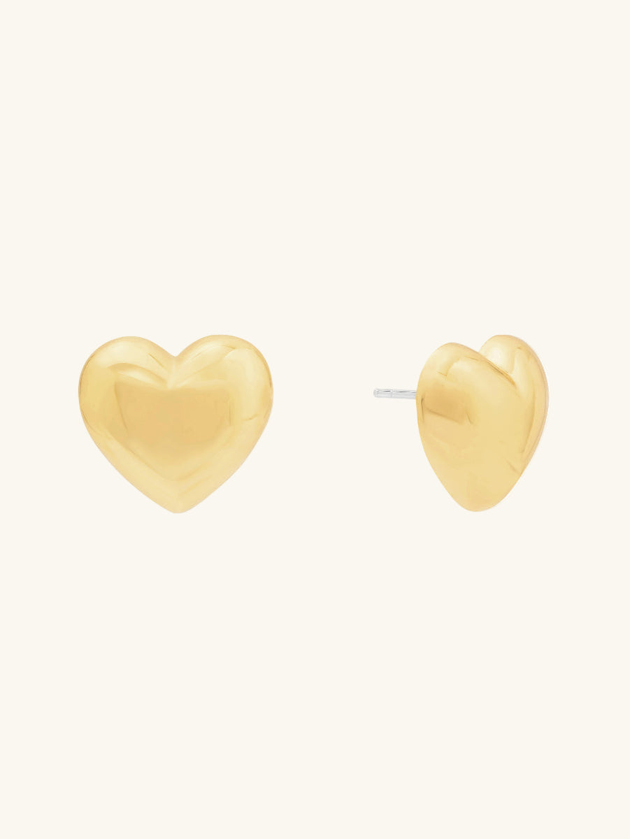 Bubble Heart Gold Stud Earrings | Wanderlust + Co