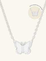 Butterfly Pearl & Silver Necklace
