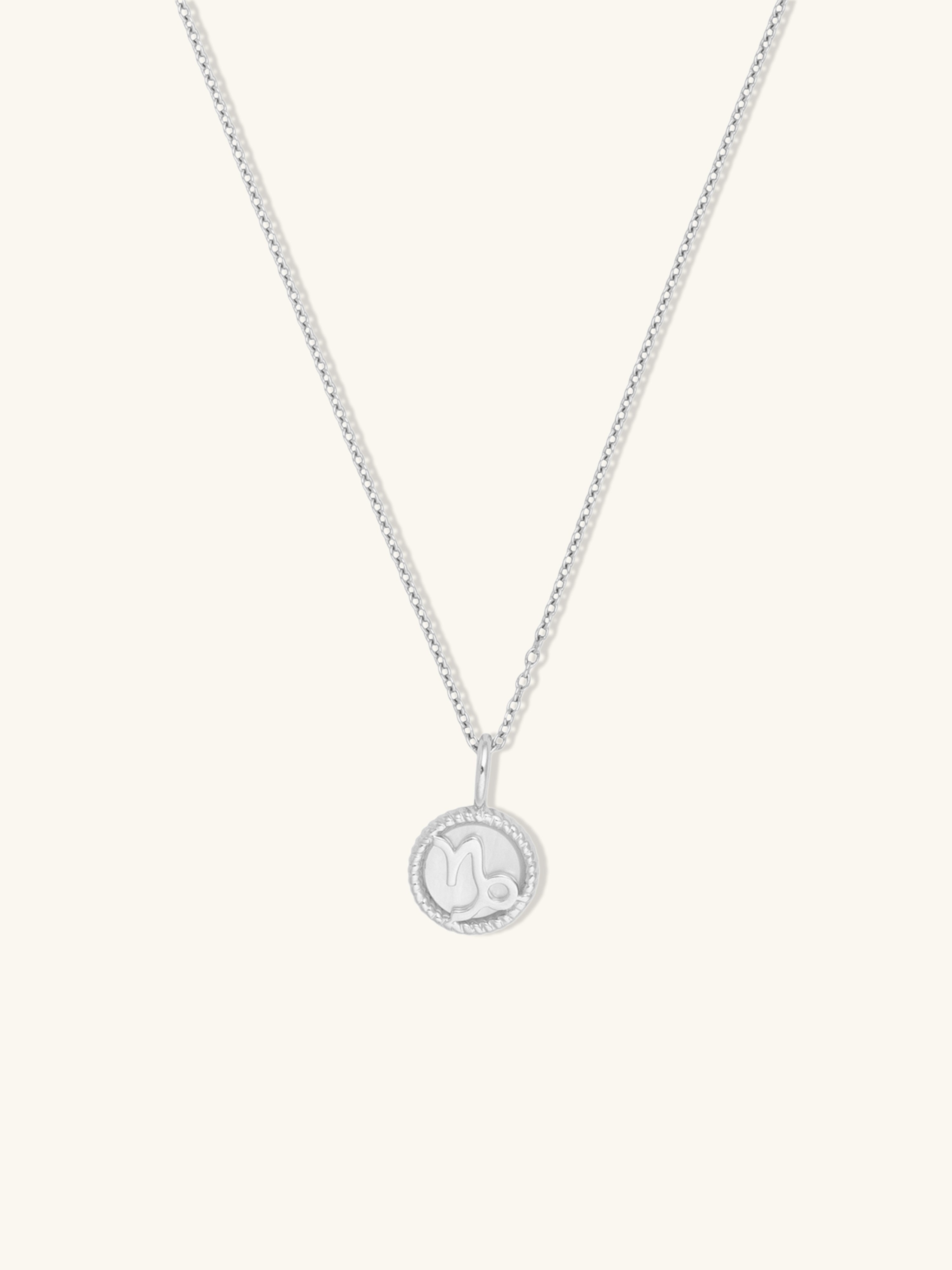 Capricorn Zodiac Mother of Pearl 925 Sterling Silver Pendant | Wanderlust + Co