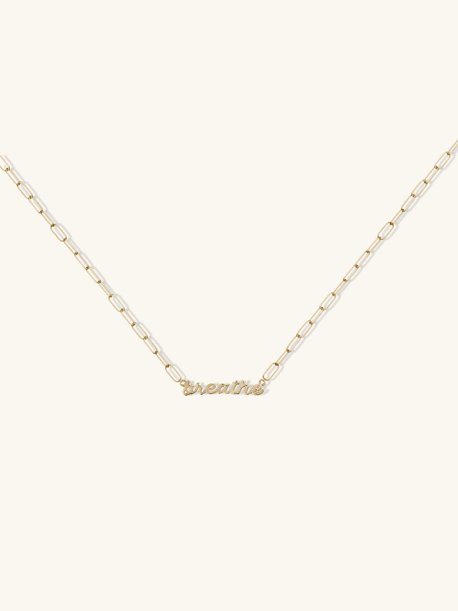 14K Gold Vermeil Nameplate Necklace With Chain Link | Wanderlust + Co