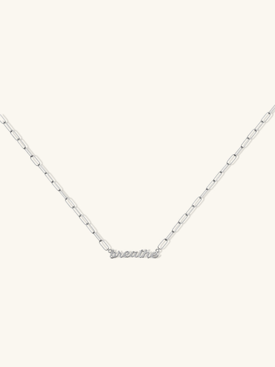 Sterling Silver Nameplate Necklace With Chain Link | Wanderlust + Co