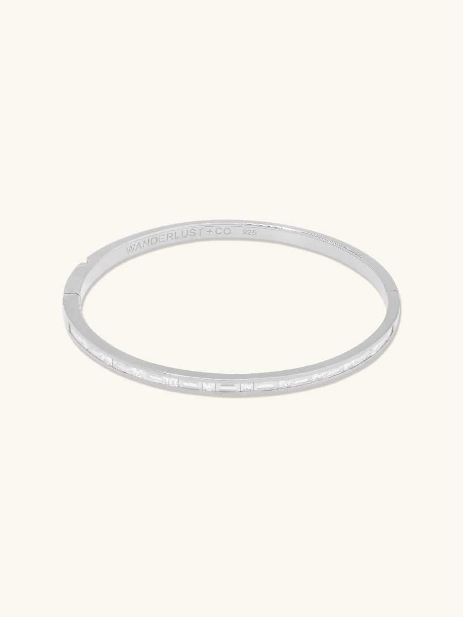 Classic Baguette 925 Sterling Silver Bangle | Wanderlust + Co