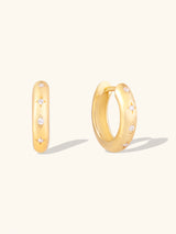 Constellation 10mm 14K Gold Vermeil Huggie Earrings | Wanderlust + Co