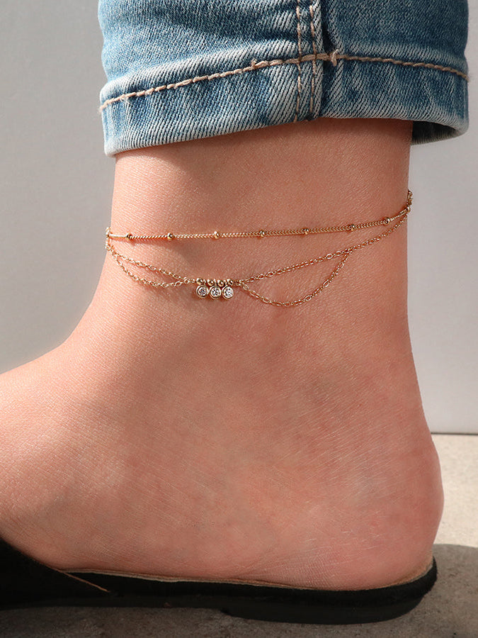 Starry Skies Gold Sterling Silver Anklet - Wanderlust + Co
