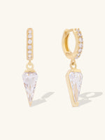 Diamond Gem Gold Baby Huggie Earrings